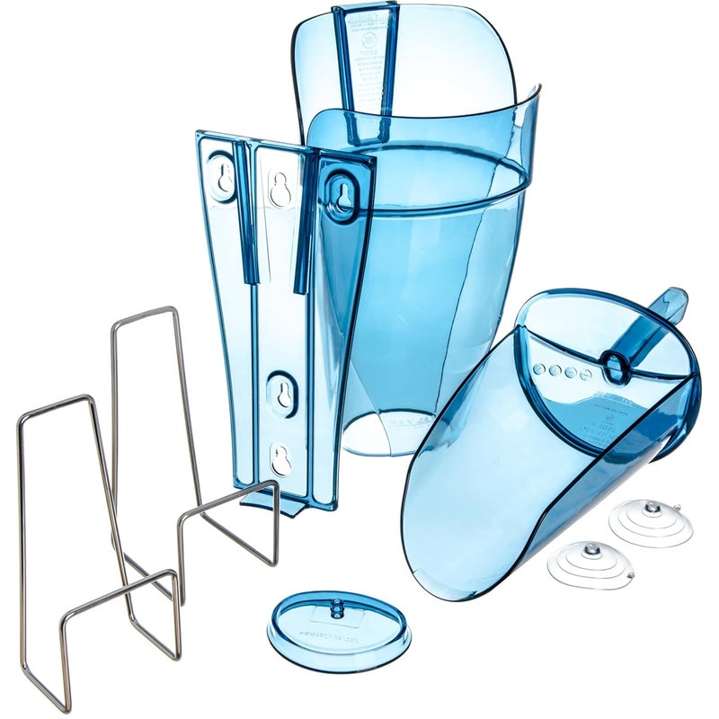 San Jamar Saf-T-Scoop Plastic Ice Scoop with Storage Caddy - Ergonomic Design for Restaurants, Bars, and Catering Events - Blue - Image 2